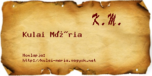 Kulai Mária névjegykártya